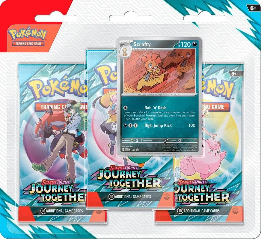 Pokemon Scarlet and Violet: Journey Together 3 - Pack Blister (Scrafty) - CardVault Collections